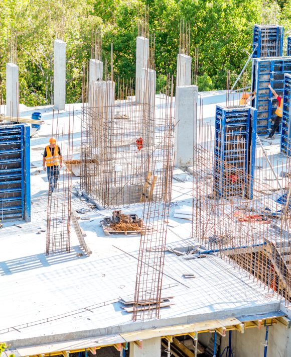 Building during the construction process Building during the construction process