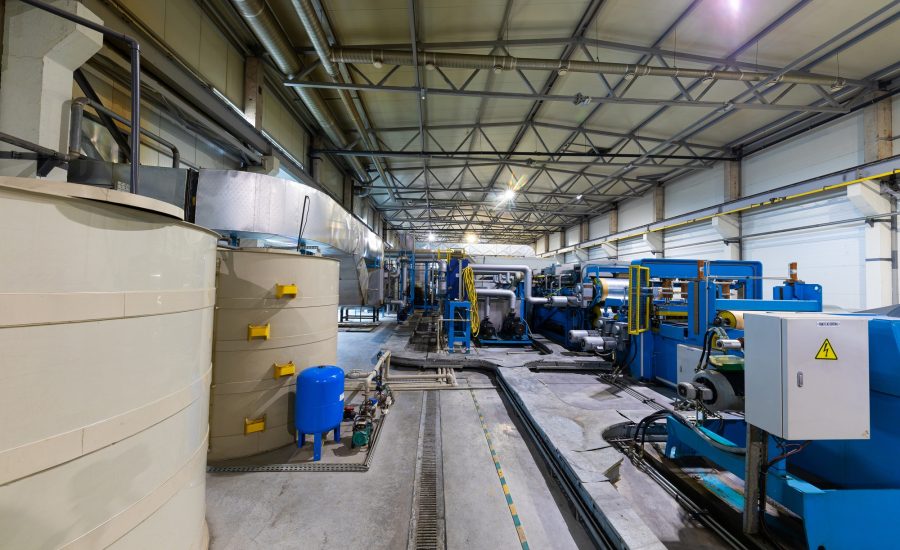 Industrial zone, Steel pipelines, valves and pumps